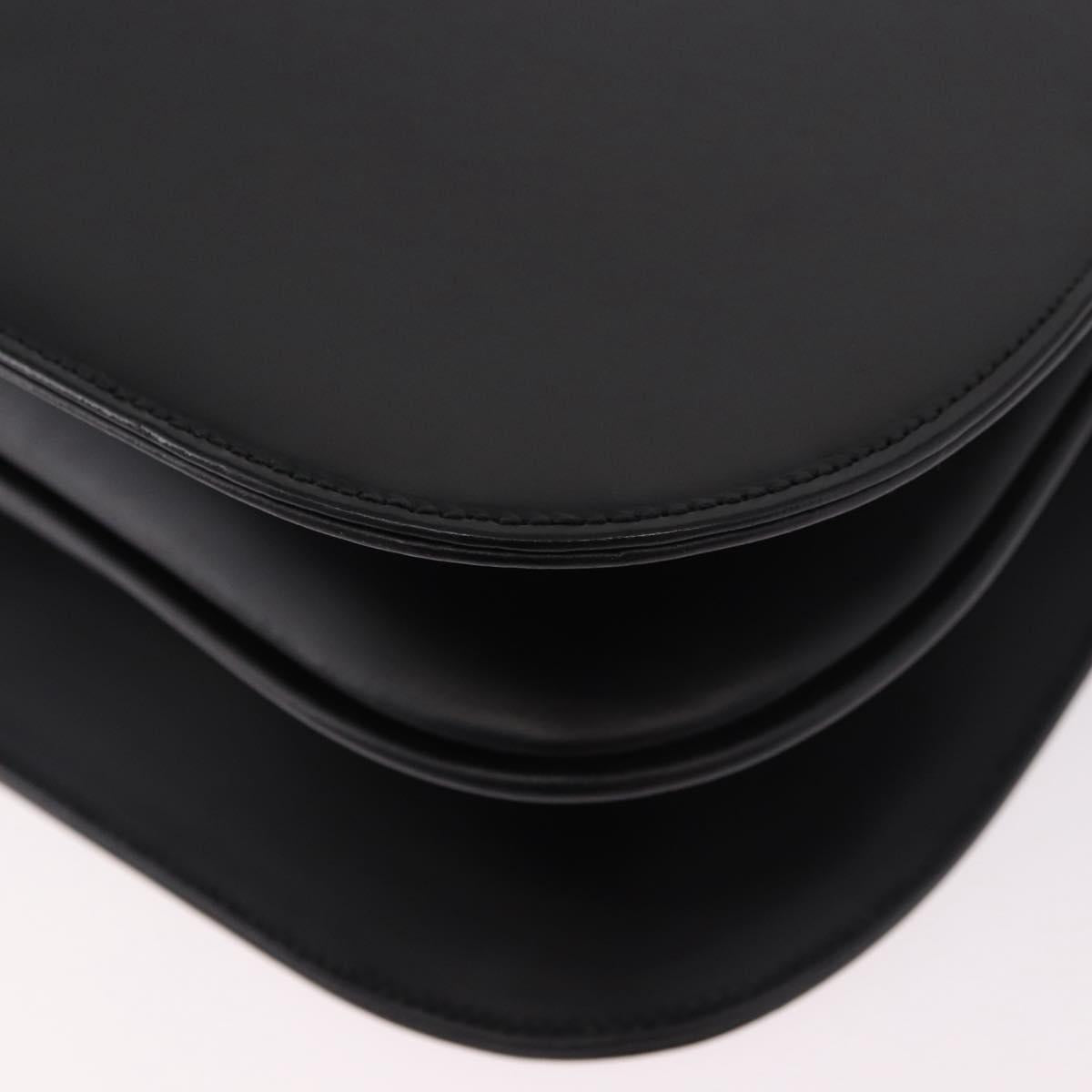 Burberrys Shoulder Bag Leather Black Silver Auth 184472A