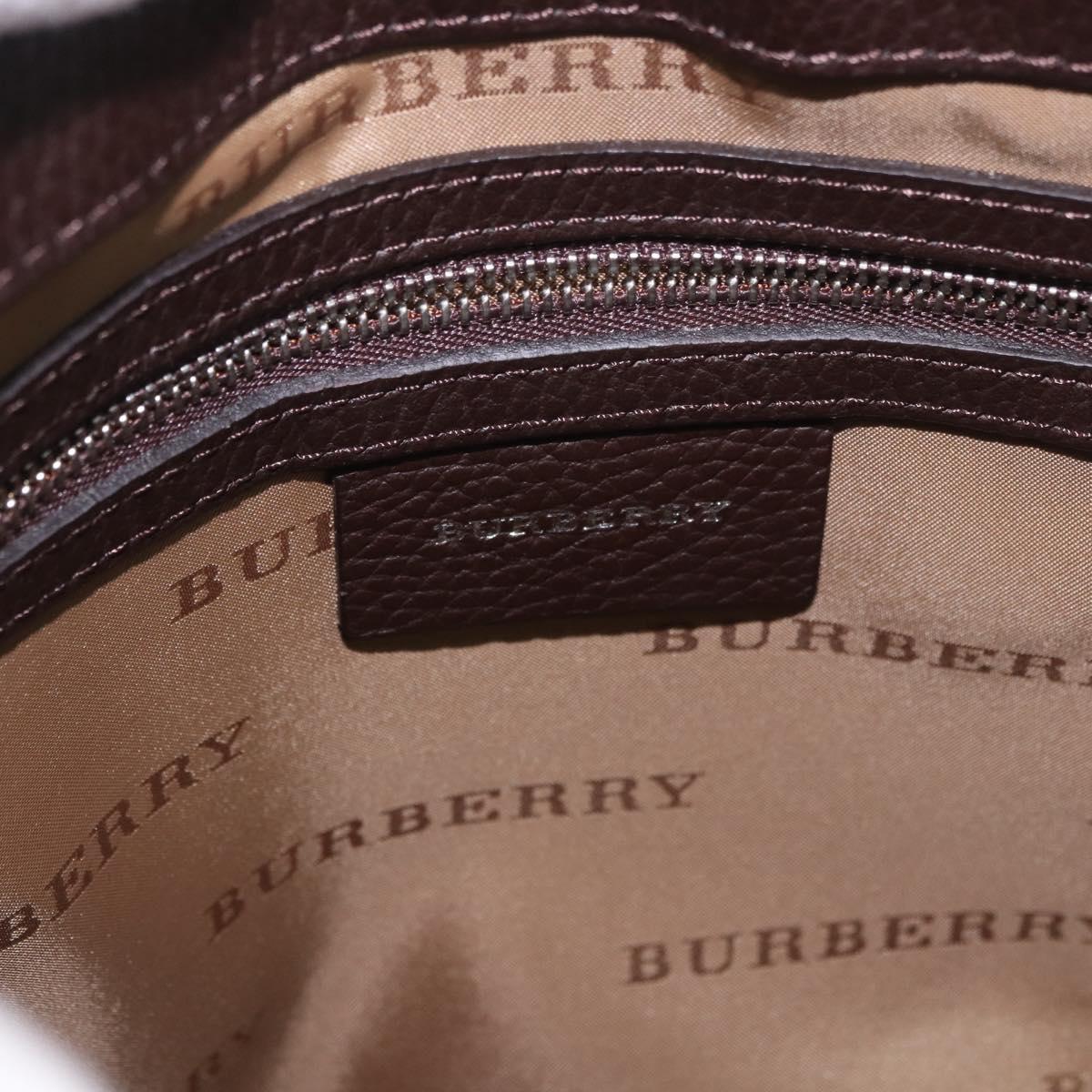 BURBERRY Nova Check Shoulder Bag Canvas Beige Silver Auth 184474A