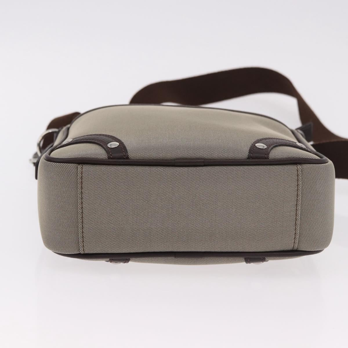 BURBERRY Nova Check Shoulder Bag Canvas Beige Silver Auth 184474A