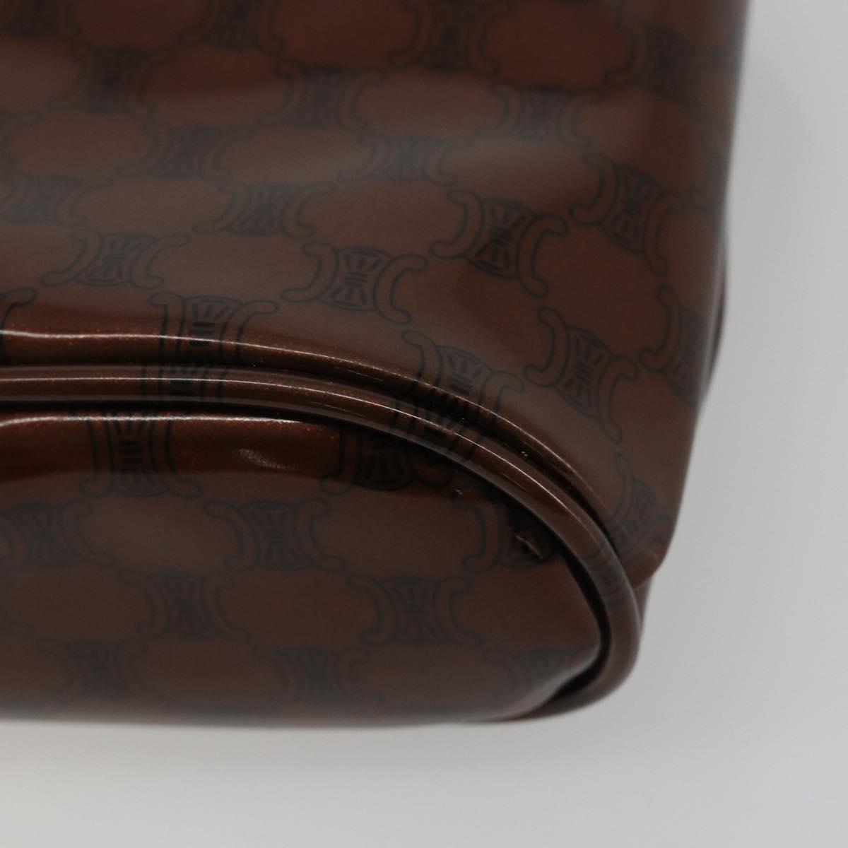 CELINE Macadam Canvas Hand Bag Vinyl Brown Auth 184476
