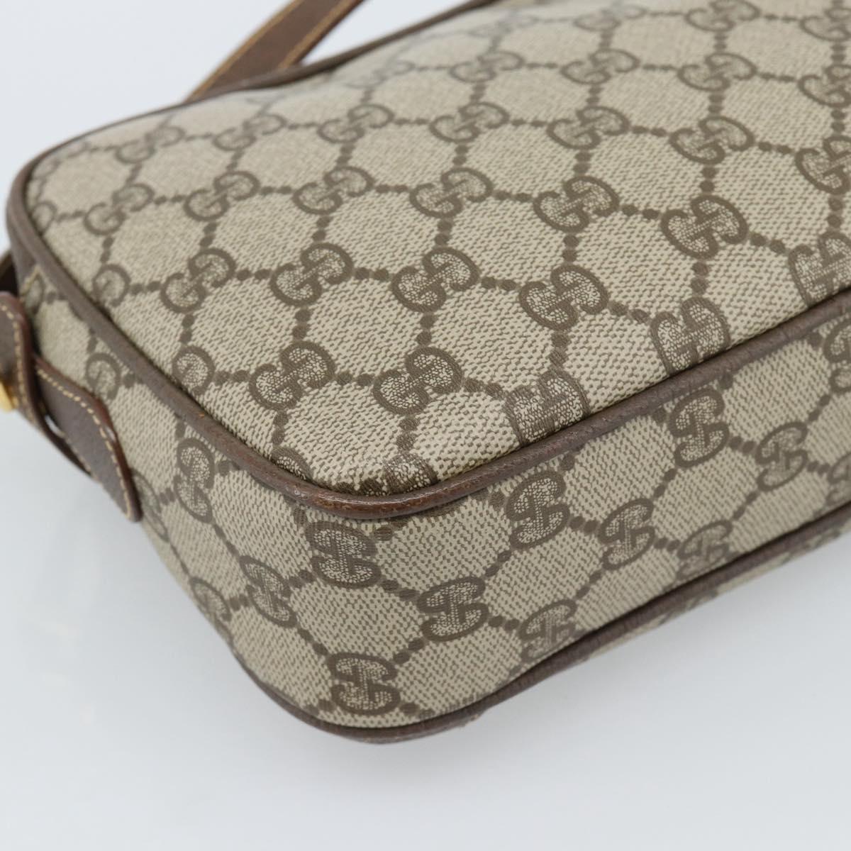 GUCCI GG Supreme Shoulder Bag PVC Beige Gold 007 084 0092 Auth 184480