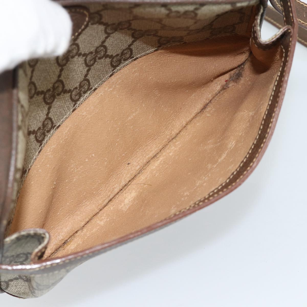 GUCCI GG Supreme Shoulder Bag PVC Beige Gold 007 084 0092 Auth 184480