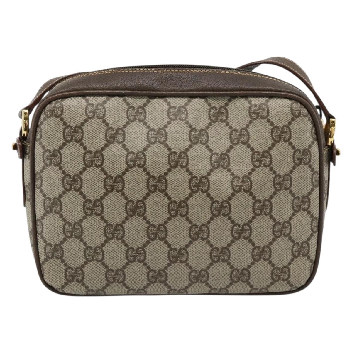 GUCCI GG Supreme Shoulder Bag PVC Beige Gold 007 084 0092 Auth 184480