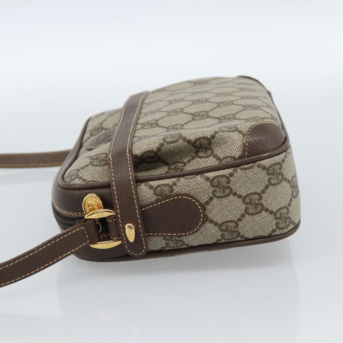GUCCI GG Supreme Shoulder Bag PVC Beige Gold 007 084 0092 Auth 184480