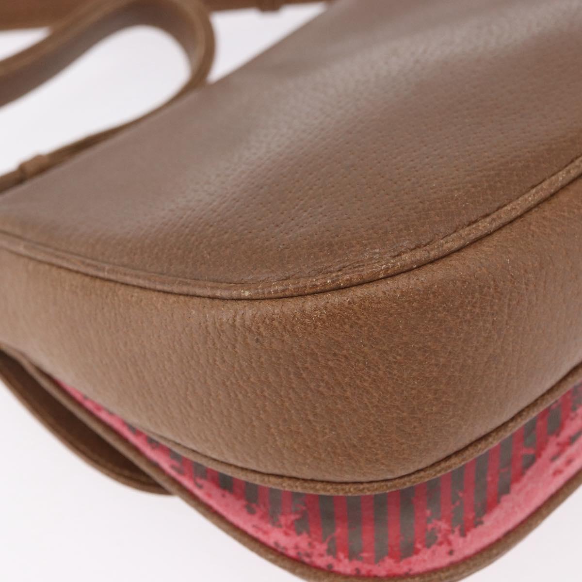 GUCCI Shoulder Bag Leather Gold Brown 72 02 104 Auth 184483