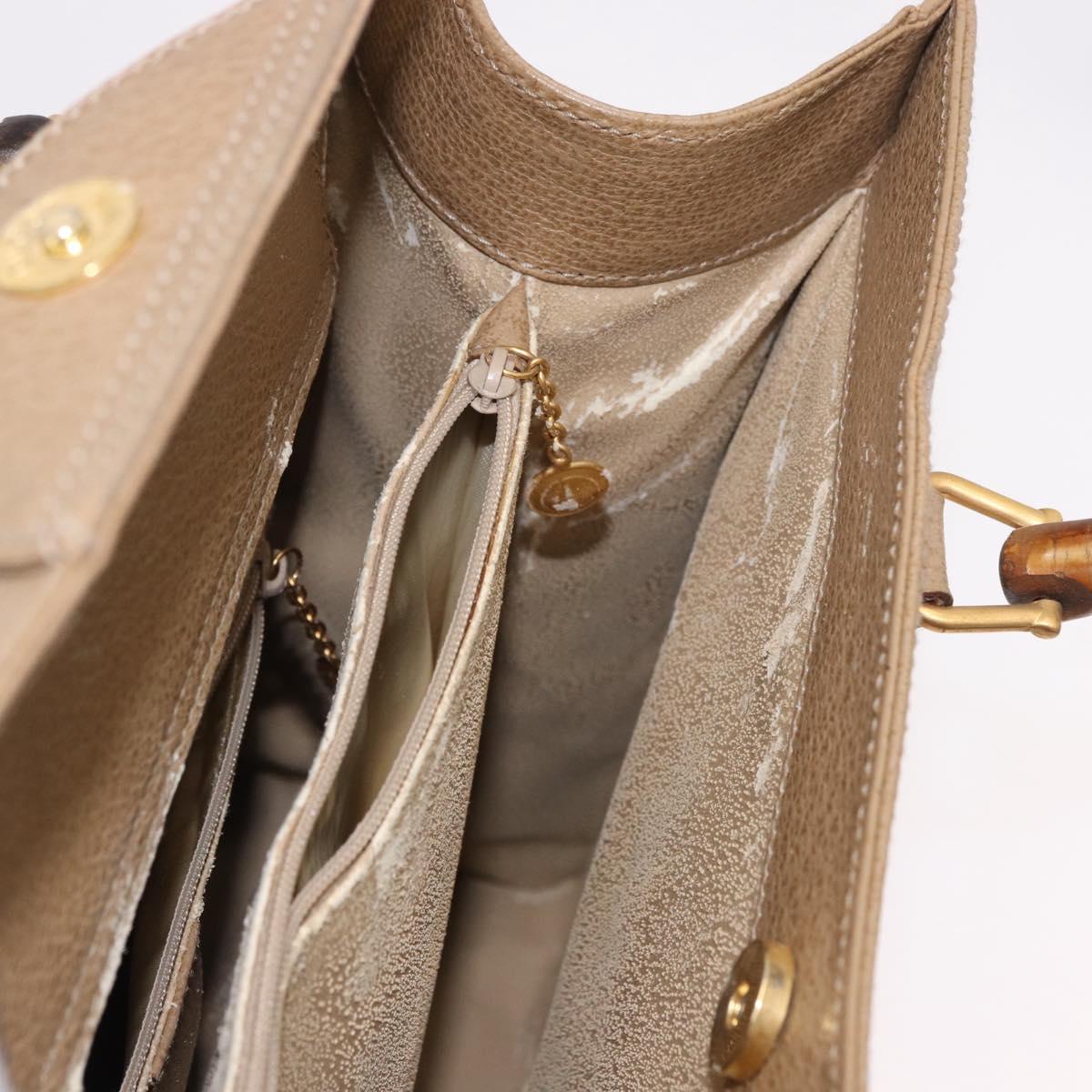 GUCCI Bamboo Hand Bag Leather Brown Gold 002 0260 2615 Auth 184492