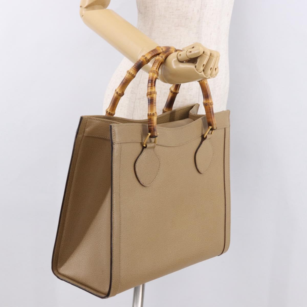 GUCCI Bamboo Hand Bag Leather Brown Gold 002 0260 2615 Auth 184492