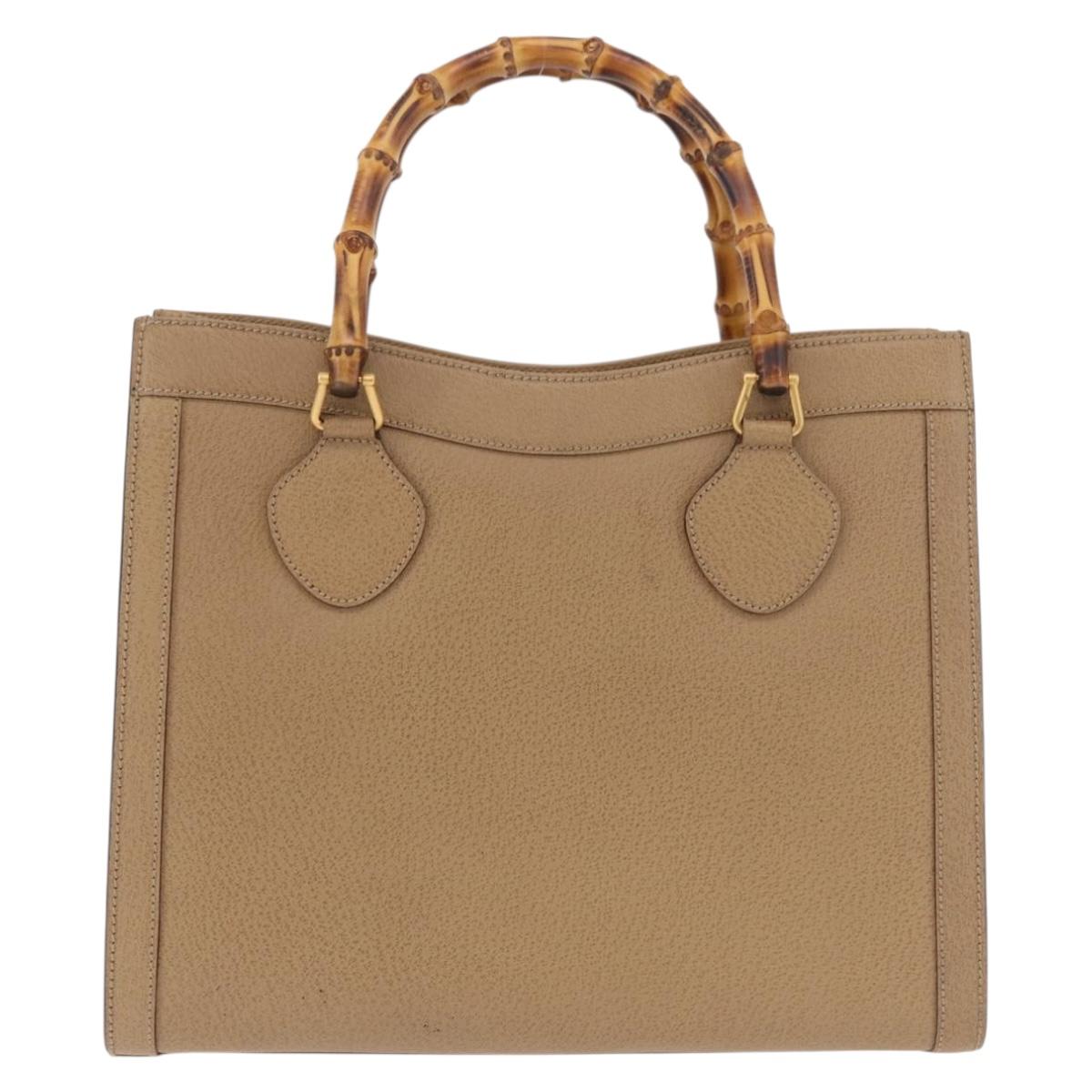 GUCCI Bamboo Hand Bag Leather Brown Gold 002 0260 2615 Auth 184492