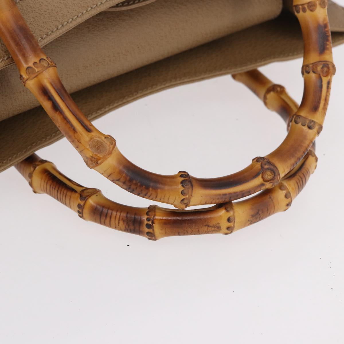 GUCCI Bamboo Hand Bag Leather Brown Gold 002 0260 2615 Auth 184492
