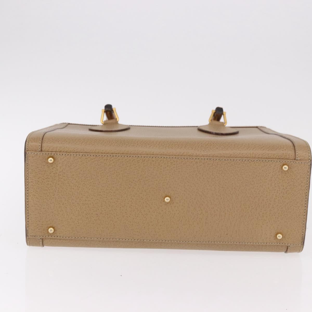 GUCCI Bamboo Hand Bag Leather Brown Gold 002 0260 2615 Auth 184492