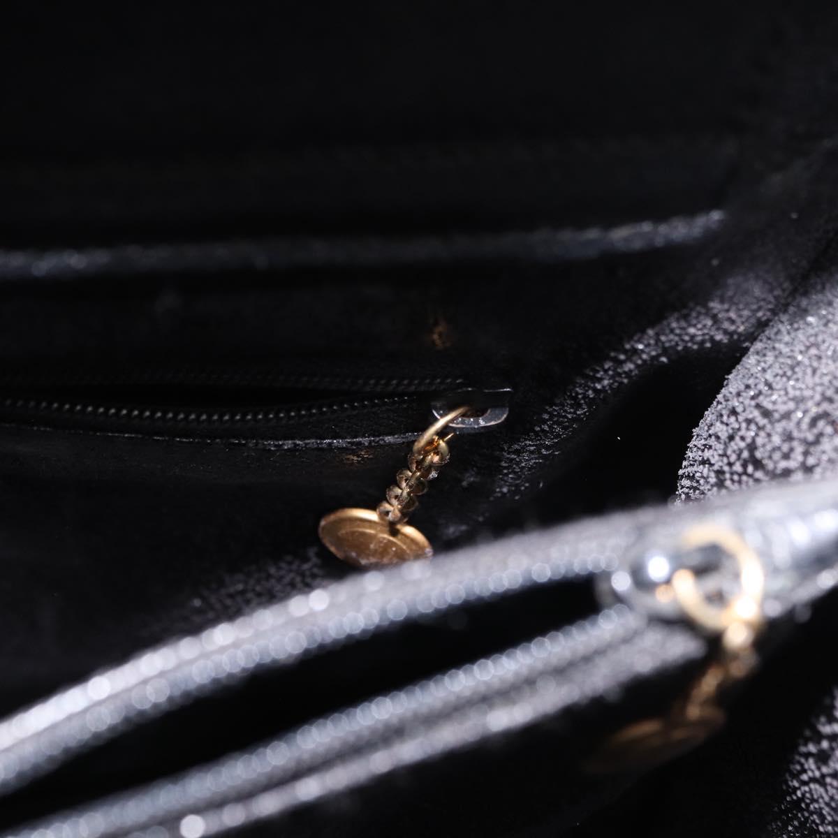 GUCCI Bamboo Hand Bag Leather Black Gold 002 123 0260 Auth 184494