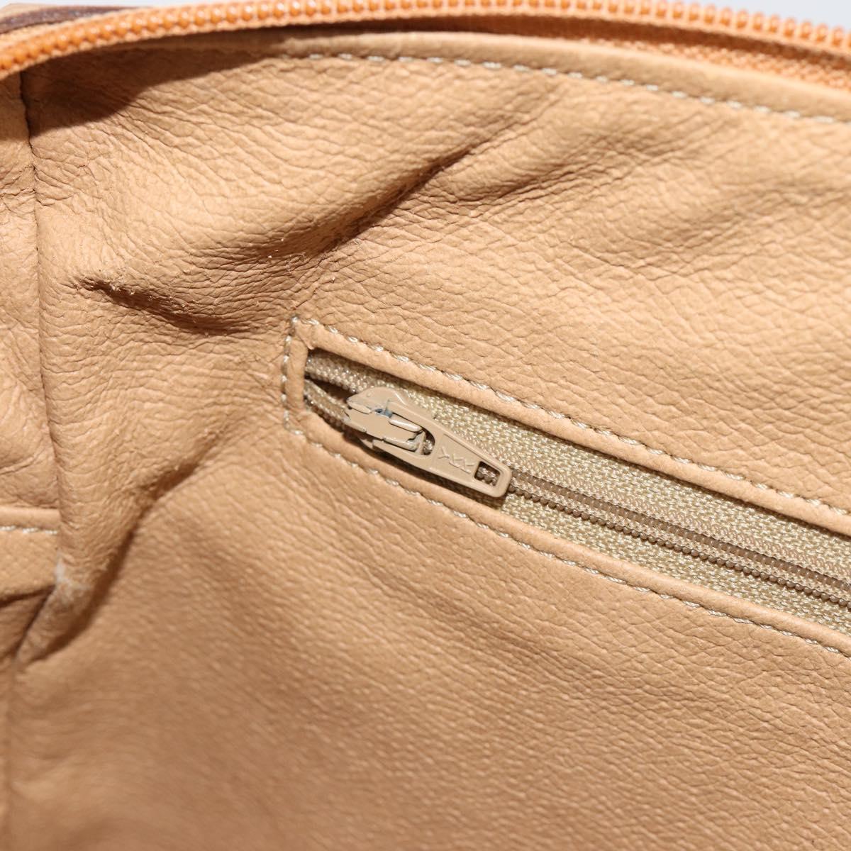 GUCCI Micro GG Supreme Hand Bag PVC 2way Beige Gold Auth 184496