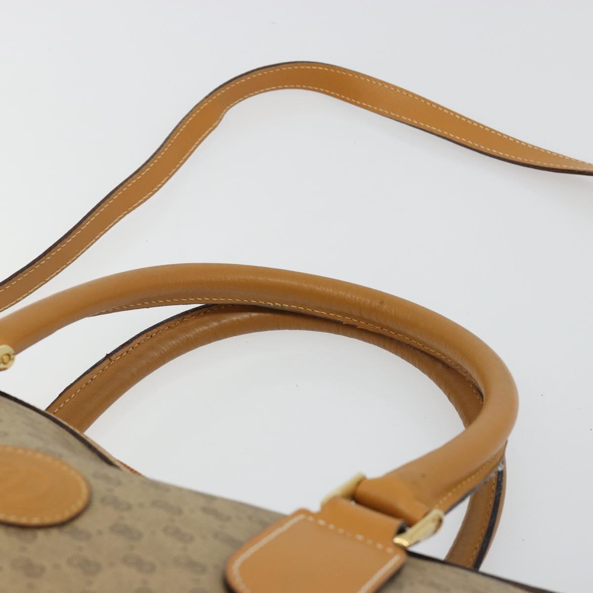 GUCCI Micro GG Supreme Hand Bag PVC 2way Beige Gold Auth 184496