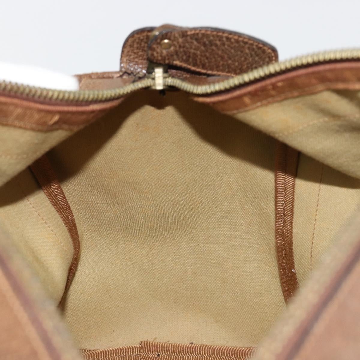 GUCCI GG Supreme Boston Bag PVC Beige Gold Auth 184499