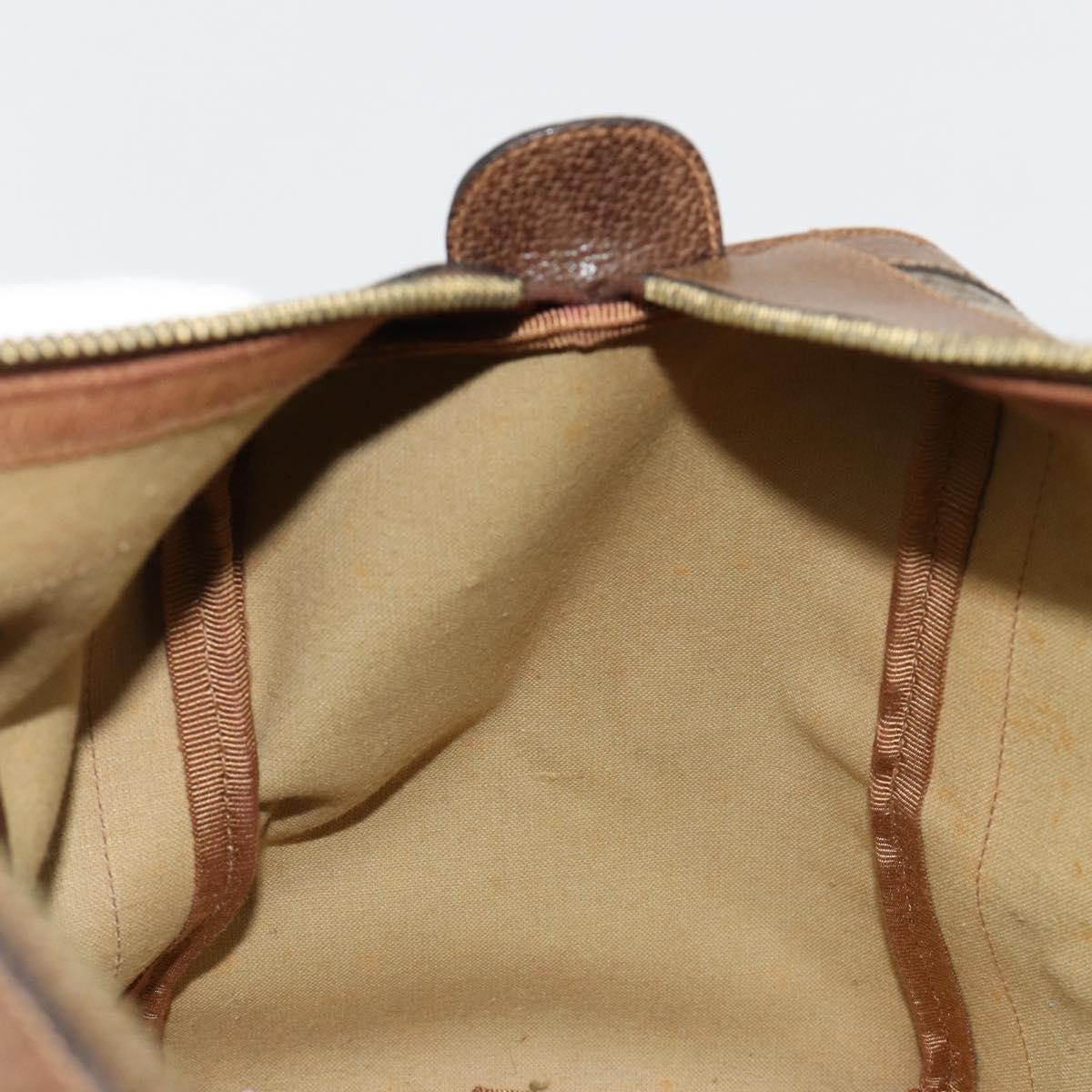 GUCCI GG Supreme Boston Bag PVC Beige Gold Auth 184499