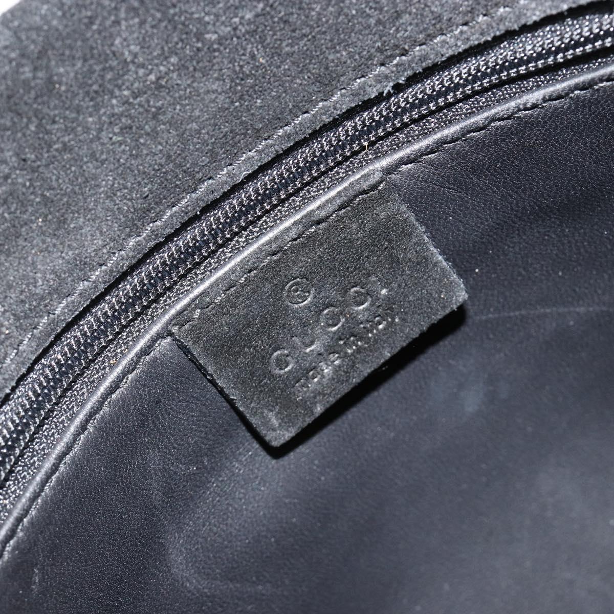 GUCCI Hand Bag Suede Black Silver 002 1025 Auth 184500