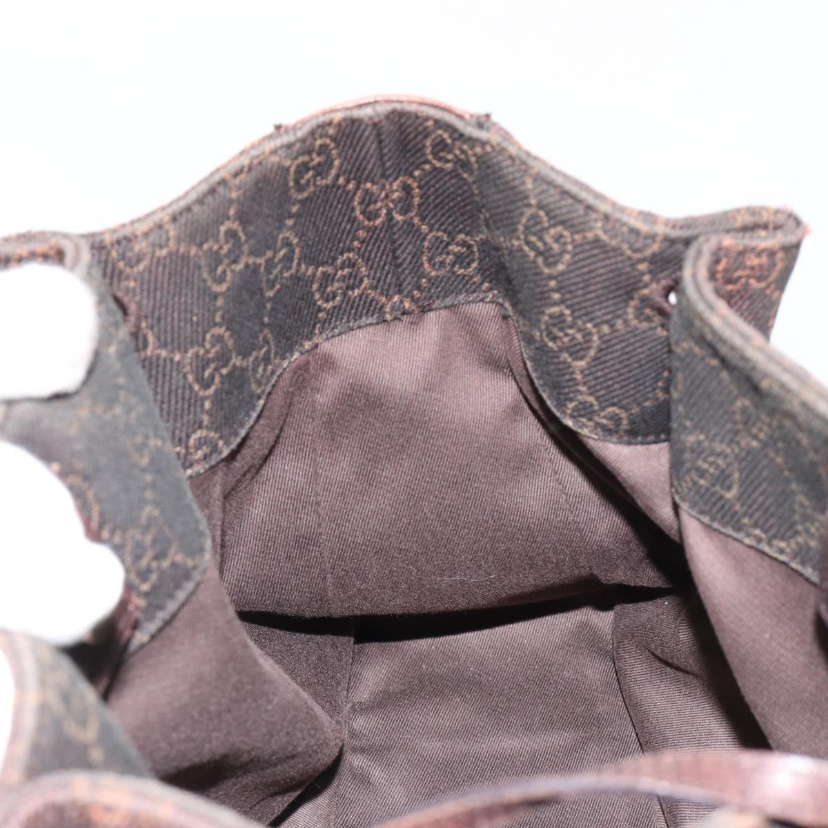 GUCCI GG Canvas Tote Bag Brown Silver 101919 Auth 184501