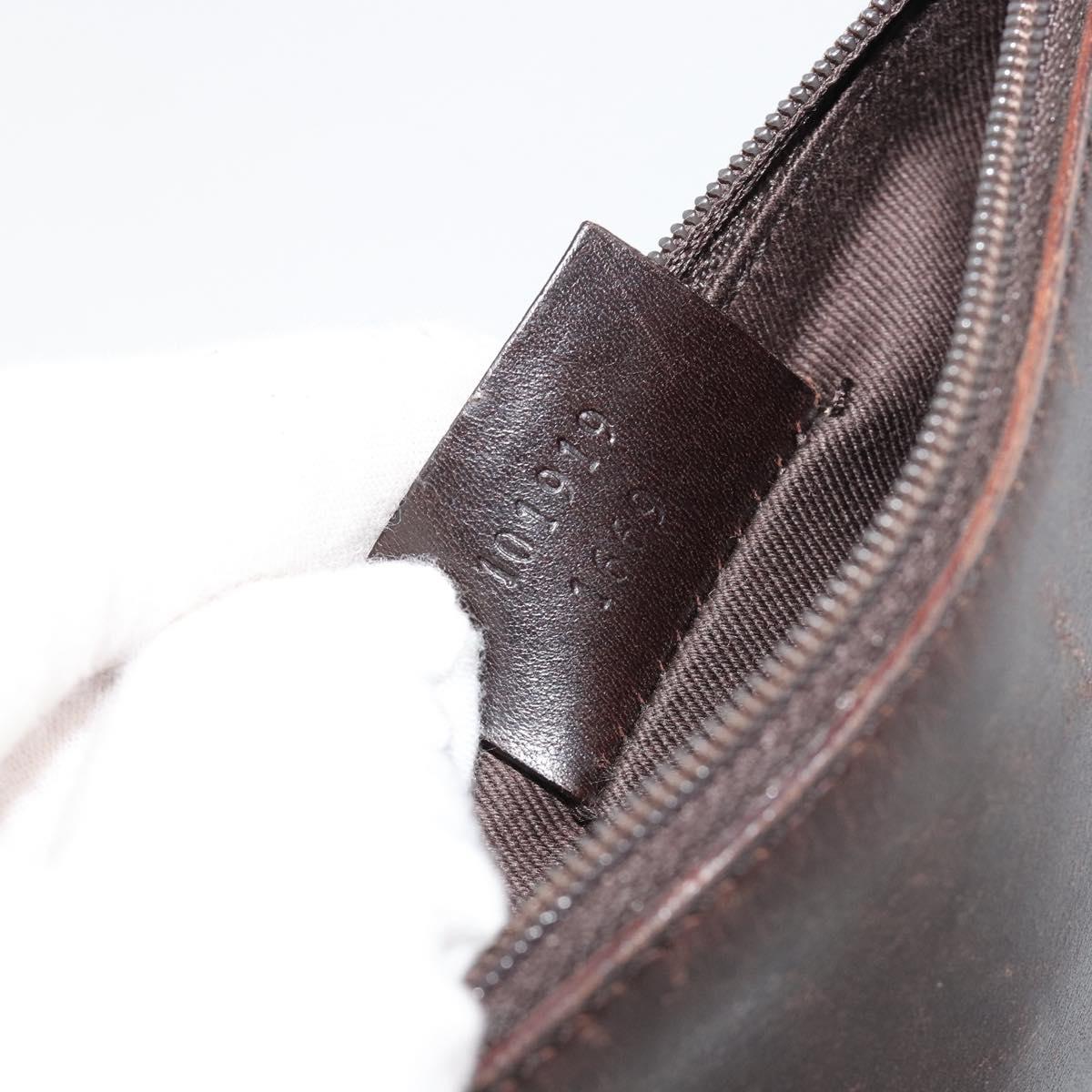 GUCCI GG Canvas Tote Bag Brown Silver 101919 Auth 184501