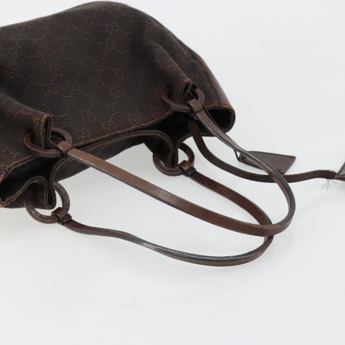 GUCCI GG Canvas Tote Bag Brown Silver 101919 Auth 184501