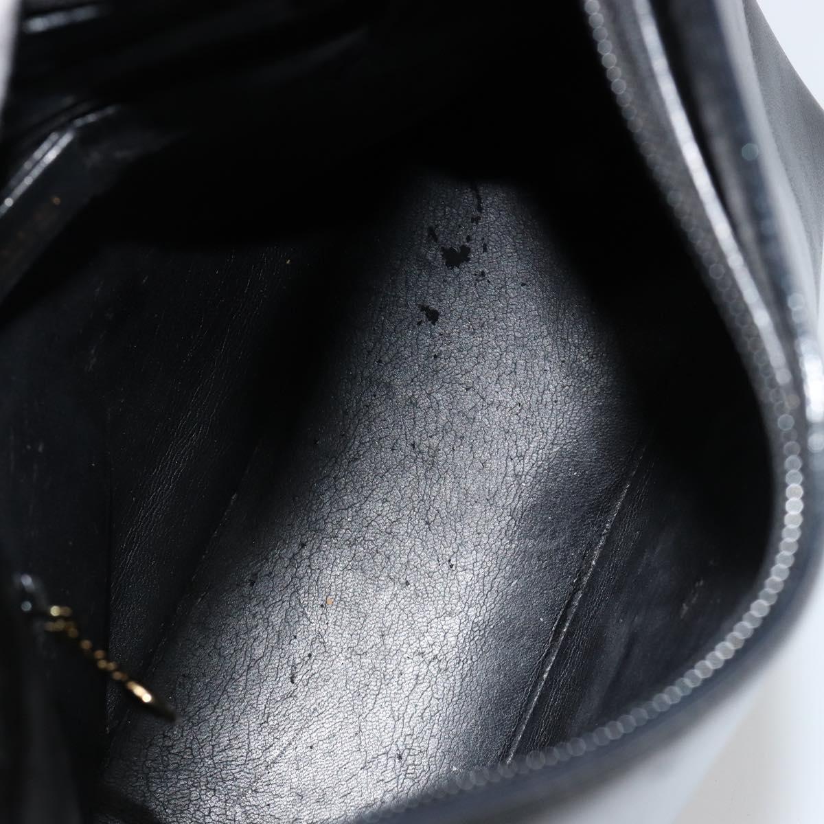 GUCCI Bamboo Shoulder Bag Leather Black Gold 001 3007 3754 Auth 184507