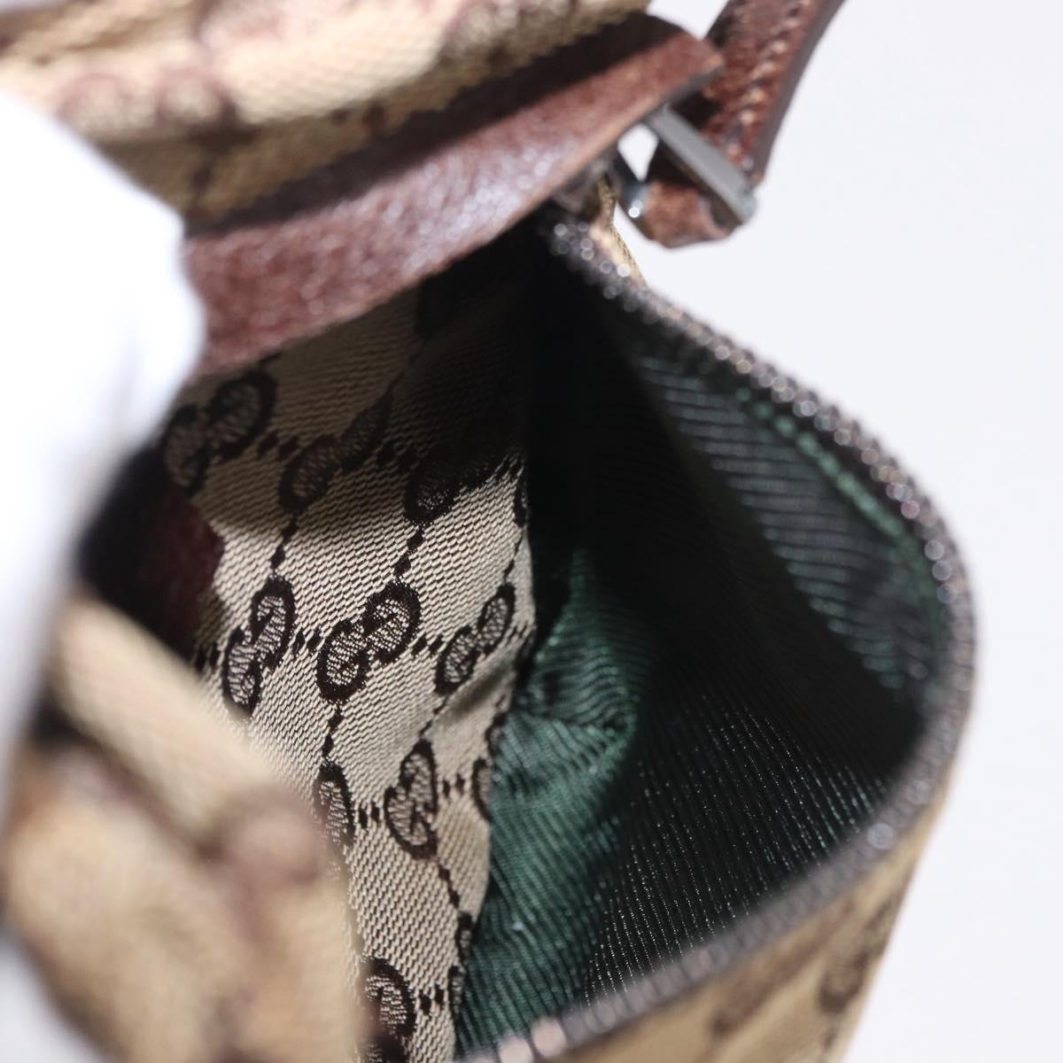 GUCCI GG Canvas Waist bag Beige Silver 28566 Auth 184509
