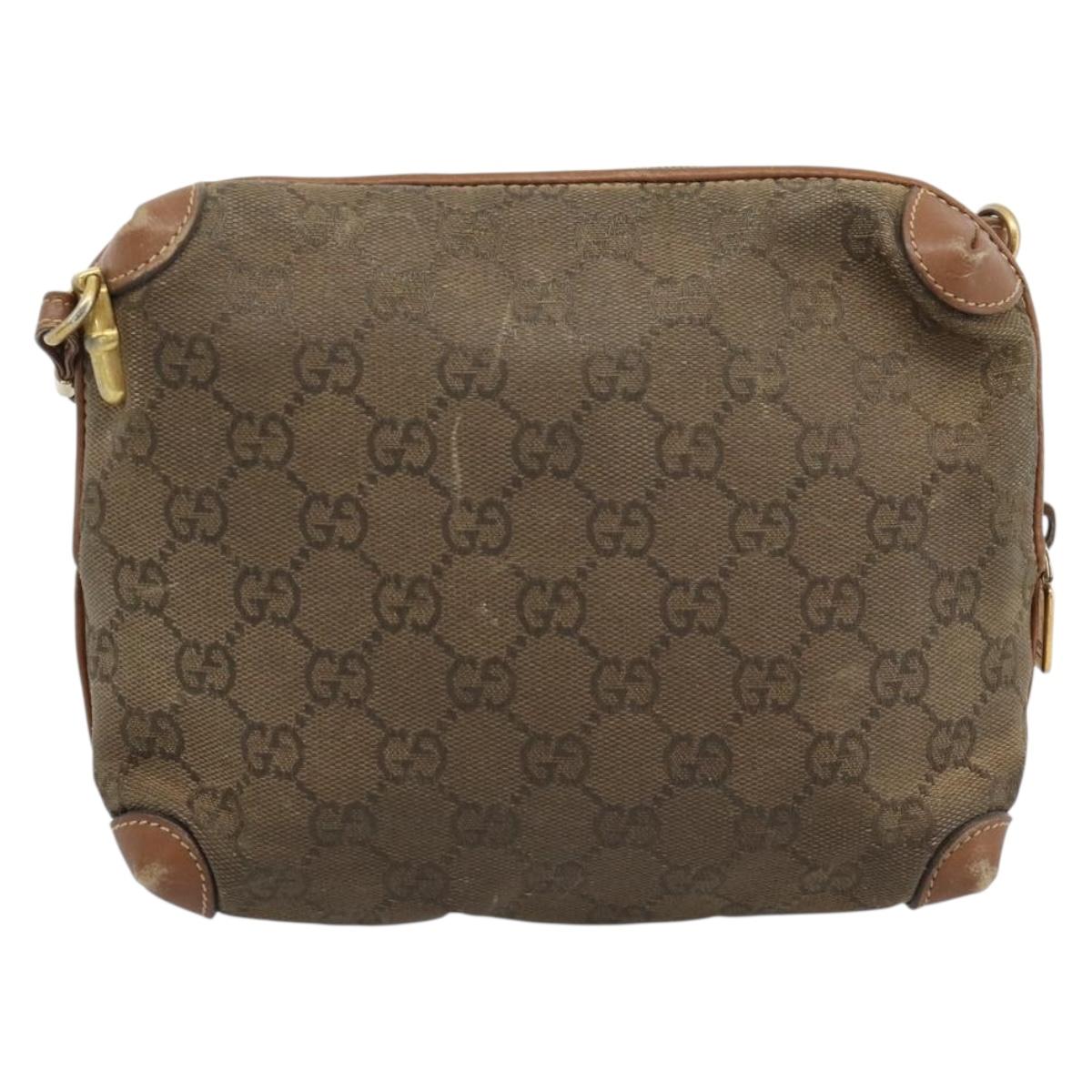 GUCCI Shoulder Bag Leather Beige Gold 007 115 4916 Auth 184510