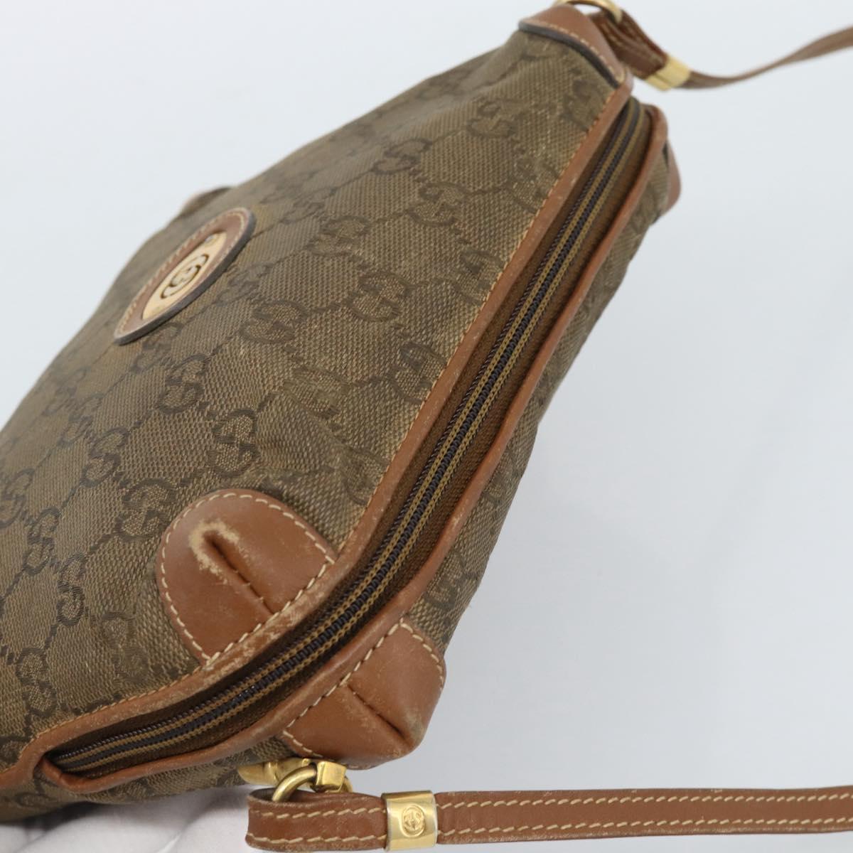 GUCCI Shoulder Bag Leather Beige Gold 007 115 4916 Auth 184510