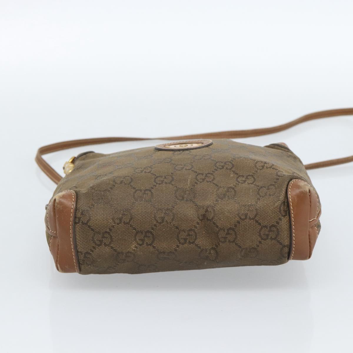 GUCCI Shoulder Bag Leather Beige Gold 007 115 4916 Auth 184510