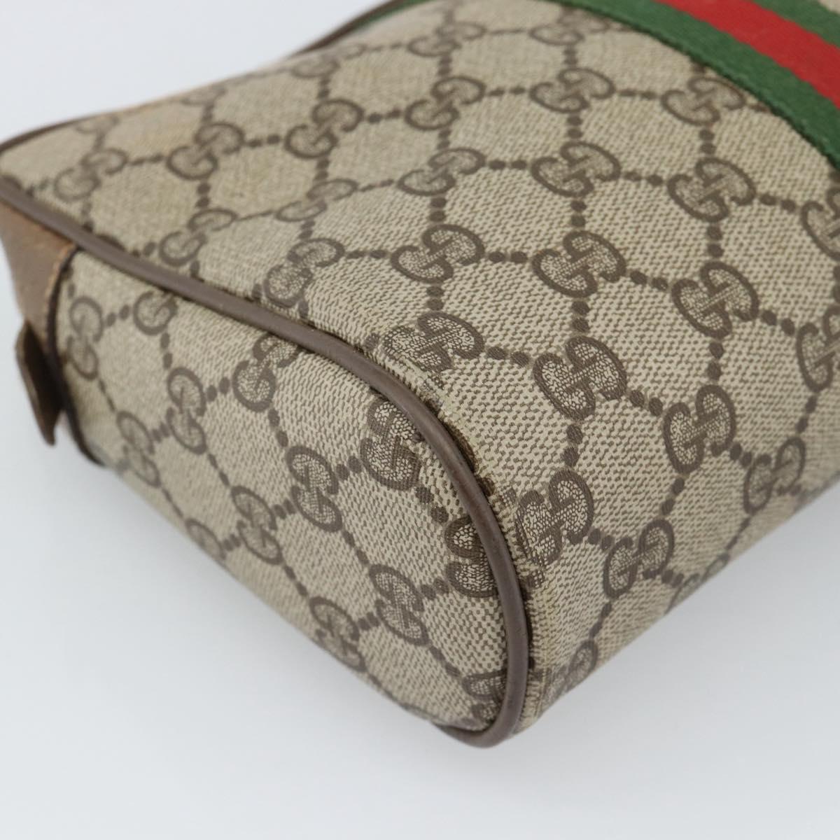 GUCCI GG Supreme Web Sherry Line Clutch Bag PVC Beige Red 89 01 012 Auth 184511