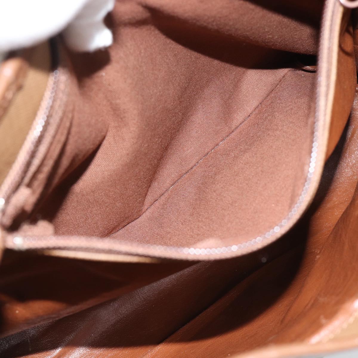 Burberrys Nova Check Hand Bag Canvas Beige Gold Auth 184516
