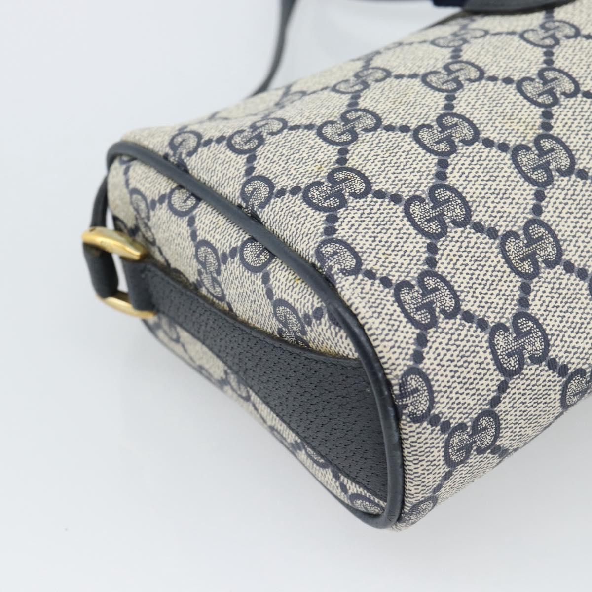 GUCCI GG Supreme Sherry Line Shoulder Bag PVC Navy Gold 89 02 018 Auth 184519