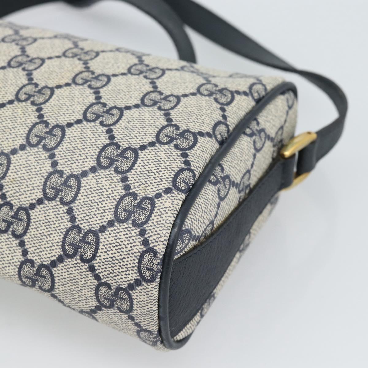 GUCCI GG Supreme Sherry Line Shoulder Bag PVC Navy Gold 89 02 018 Auth 184519