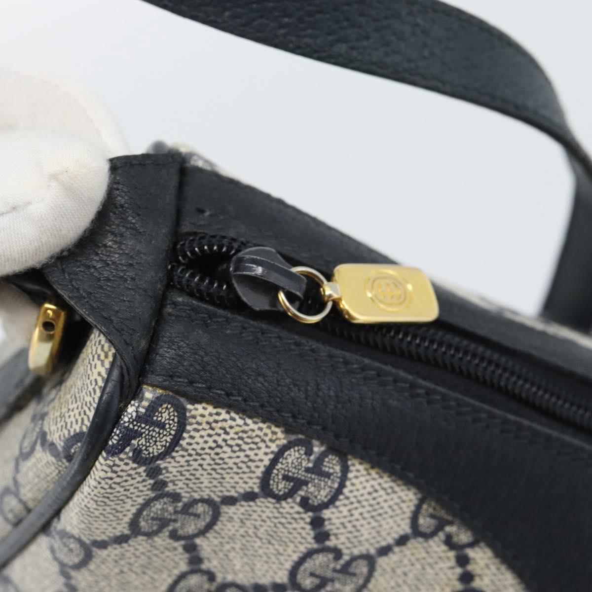 GUCCI GG Supreme Sherry Line Shoulder Bag PVC Navy Gold 89 02 018 Auth 184519