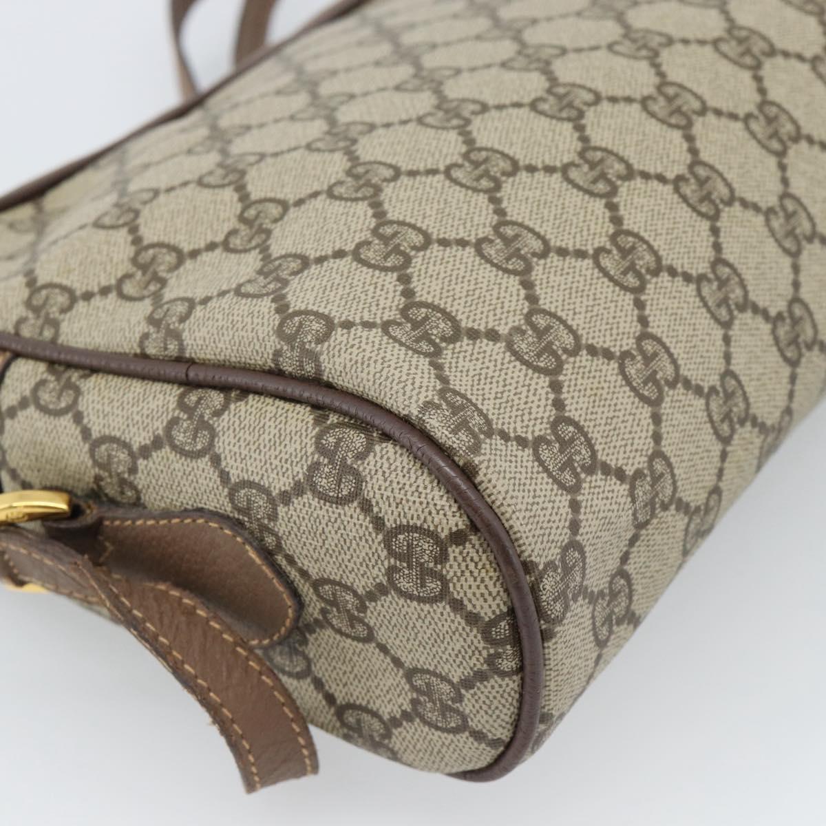 GUCCI GG Supreme Web Sherry Line Shoulder Bag Beige Gold 001 44 6472 Auth 184520