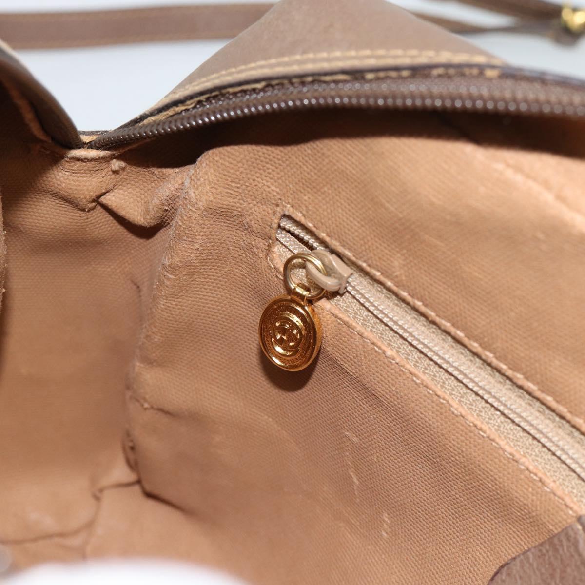 GUCCI GG Supreme Web Sherry Line Shoulder Bag Beige Gold 001 44 6472 Auth 184520