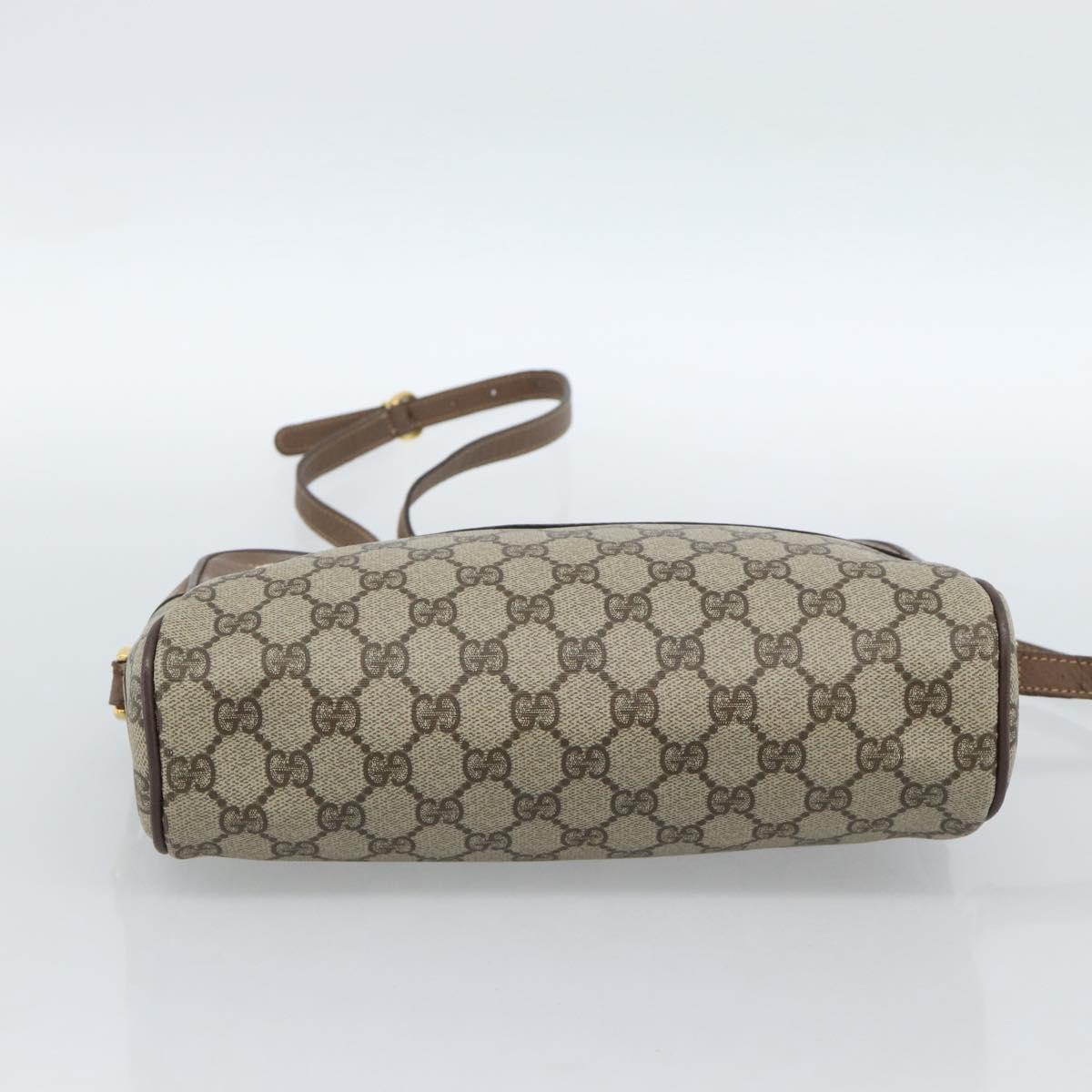 GUCCI GG Supreme Web Sherry Line Shoulder Bag Beige Gold 001 44 6472 Auth 184520