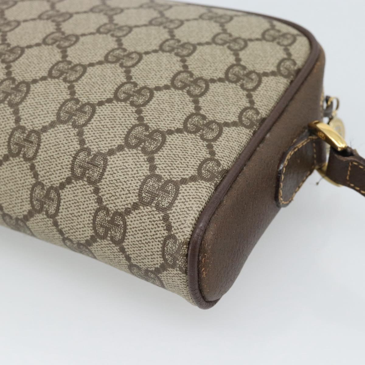 GUCCI GG Supreme Shoulder Bag PVC Beige Gold 001 58 6594 Auth 184522