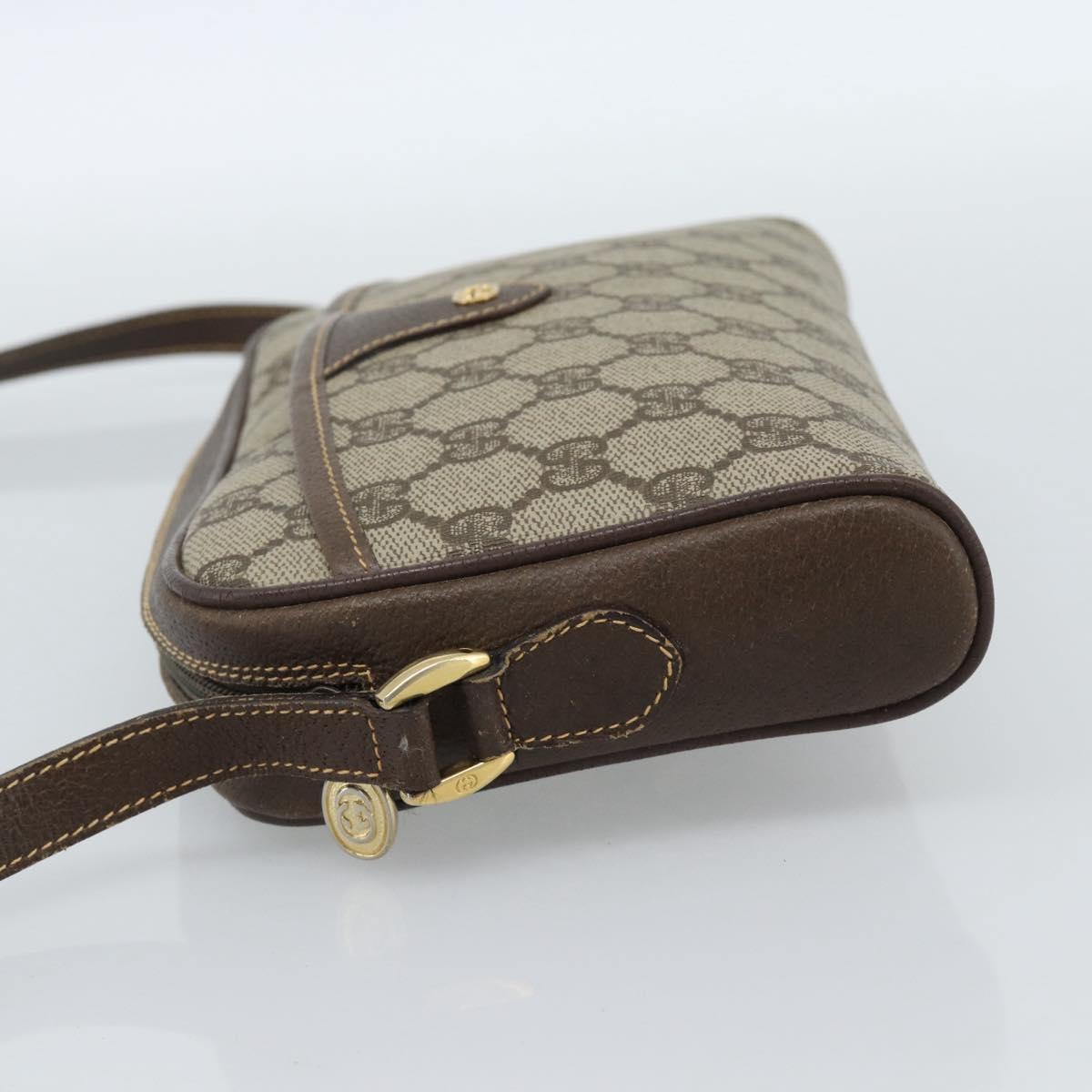 GUCCI GG Supreme Shoulder Bag PVC Beige Gold 001 58 6594 Auth 184522