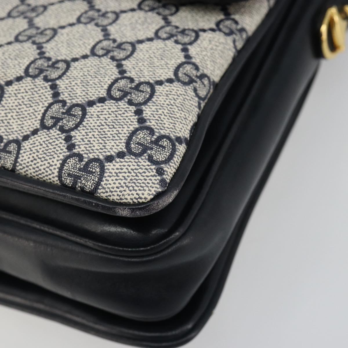 GUCCI GG Supreme Shoulder Bag PVC Navy Gold 14 01 4084 Auth 184523