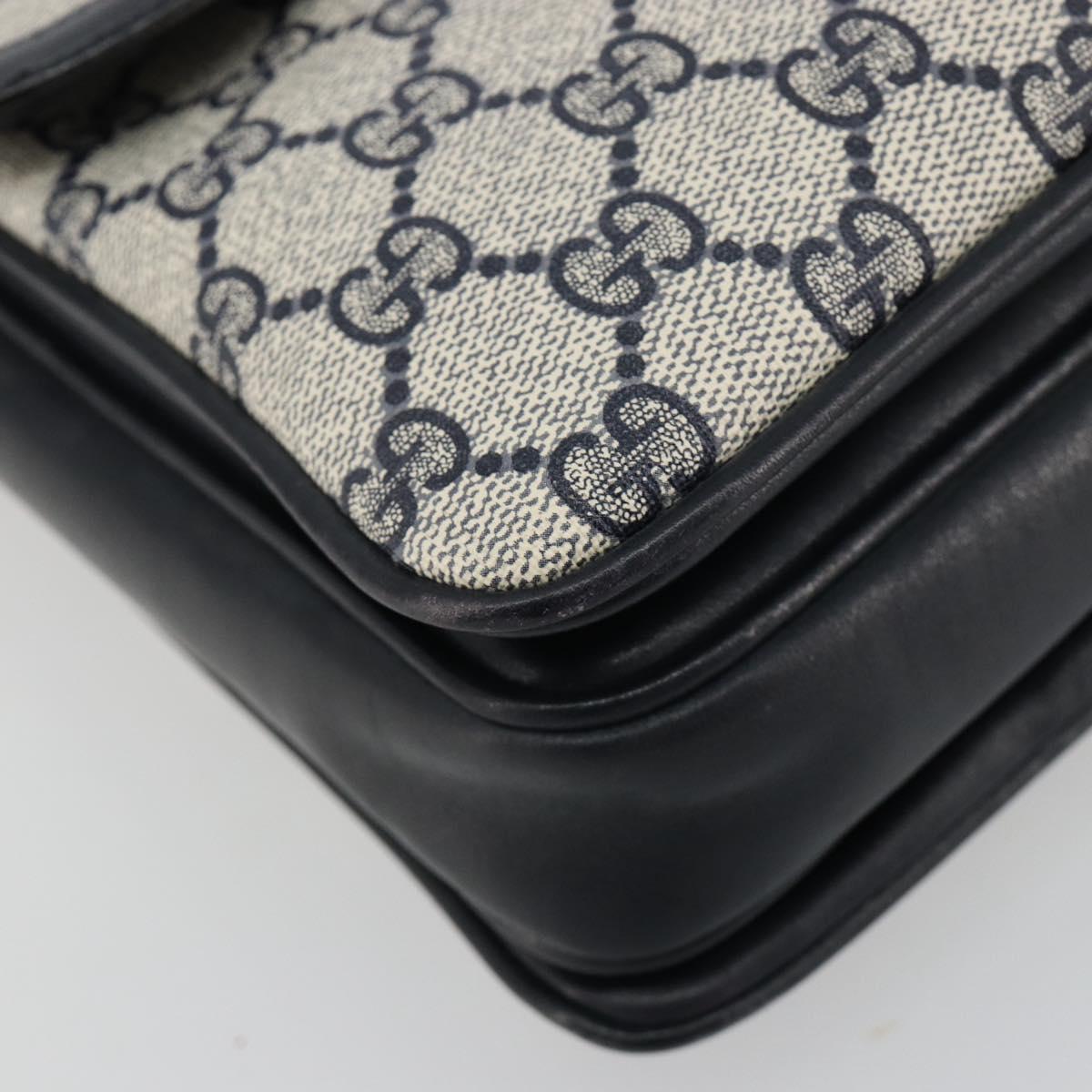 GUCCI GG Supreme Shoulder Bag PVC Navy Gold 14 01 4084 Auth 184523