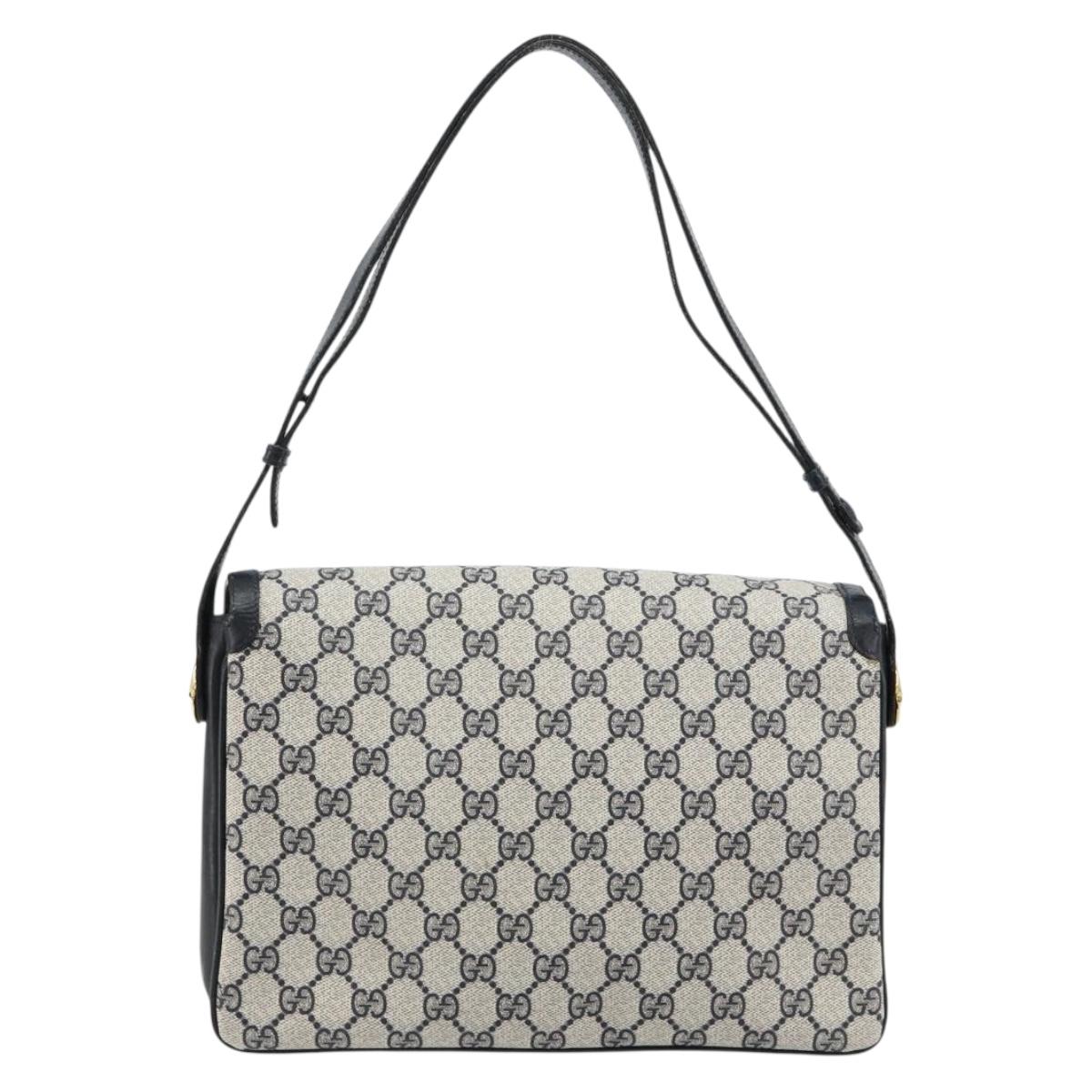 GUCCI GG Supreme Shoulder Bag PVC Navy Gold 14 01 4084 Auth 184523
