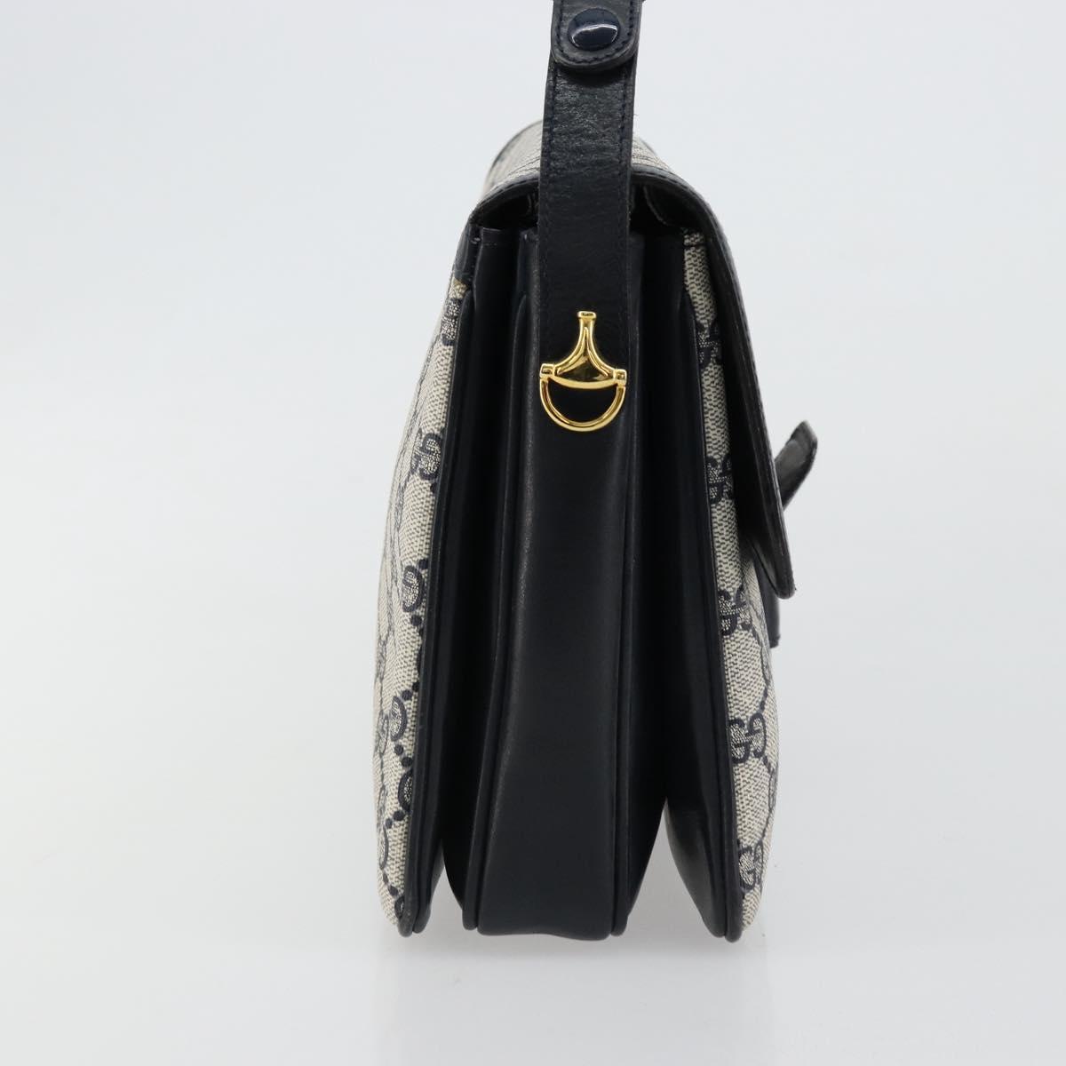GUCCI GG Supreme Shoulder Bag PVC Navy Gold 14 01 4084 Auth 184523