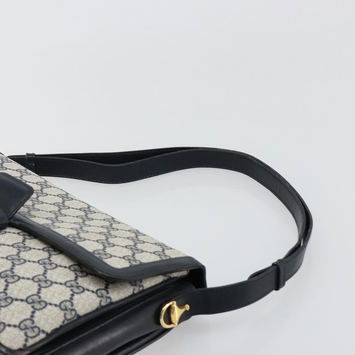 GUCCI GG Supreme Shoulder Bag PVC Navy Gold 14 01 4084 Auth 184523