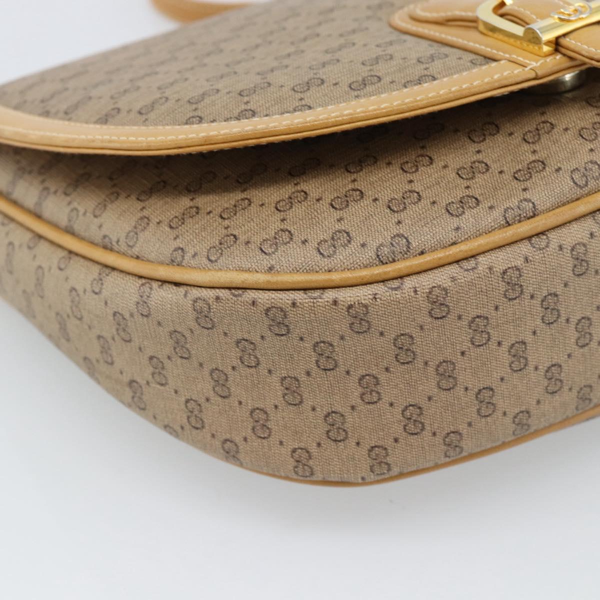 GUCCI Micro GG Supreme Shoulder Bag PVC Beige Gold Auth 184524