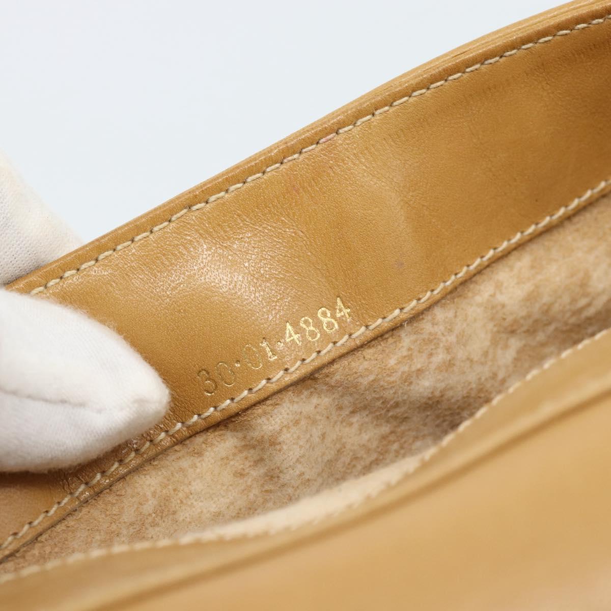 GUCCI Micro GG Supreme Shoulder Bag PVC Beige Gold Auth 184524