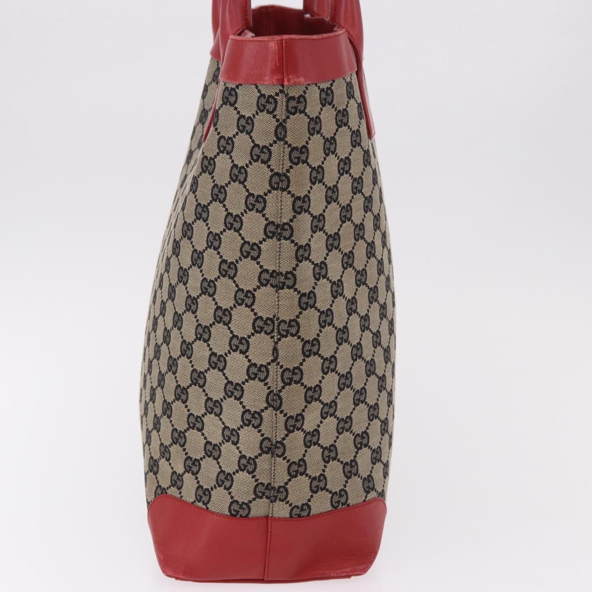 GUCCI GG Canvas Hand Bag Beige Gold 002 1121 1669 Auth 184526