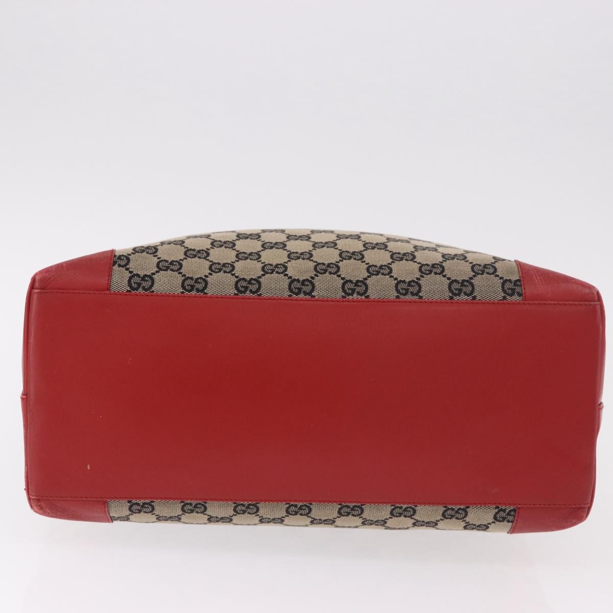GUCCI GG Canvas Hand Bag Beige Gold 002 1121 1669 Auth 184526
