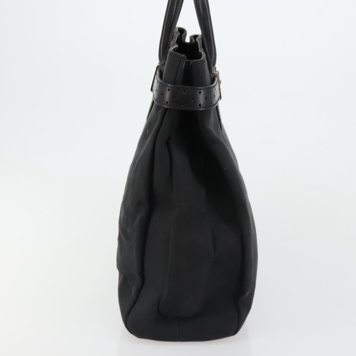 GUCCI Canvas Tote Bag Black Gold 114888 Auth 184529