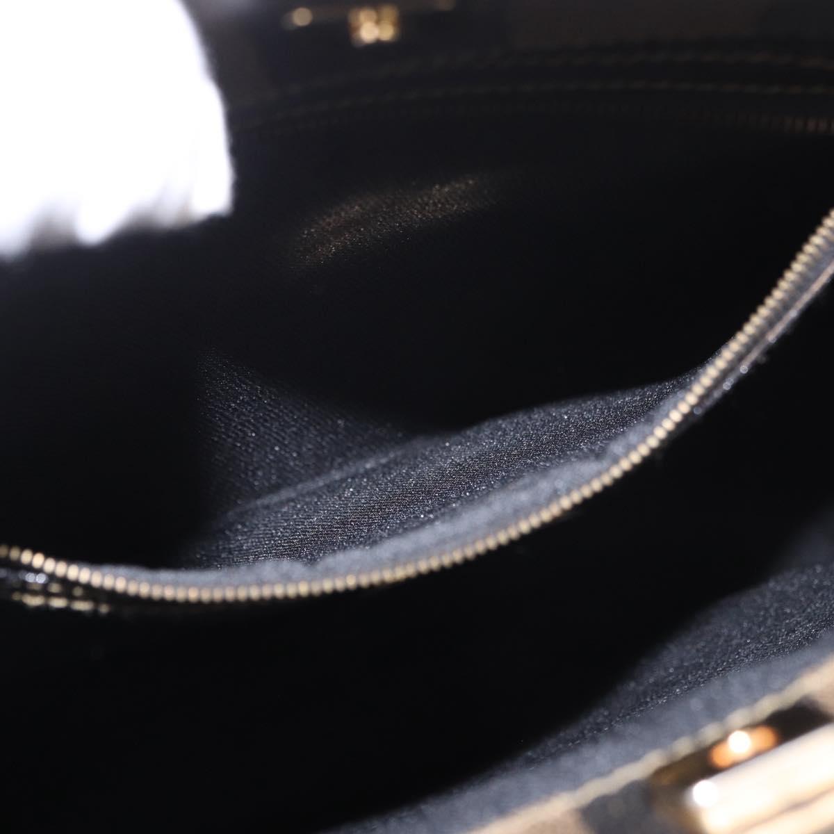 FENDI Pecan Canvas Tote Bag PVC Brown Black Auth 184531A