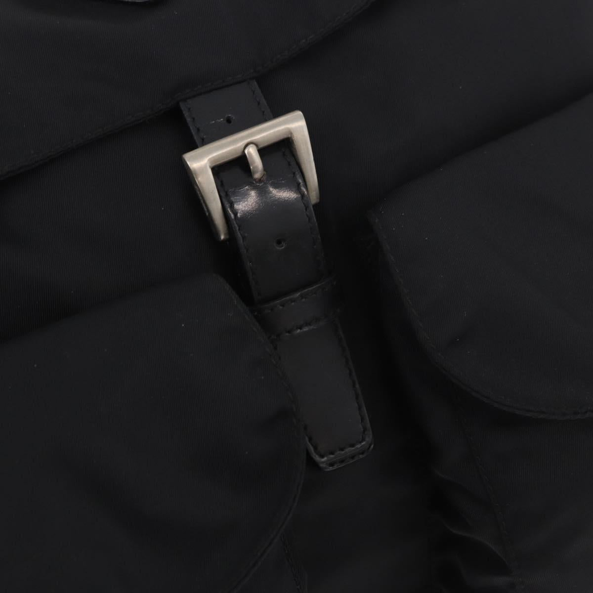 PRADA Backpack Nylon Black Silver Auth 184534A